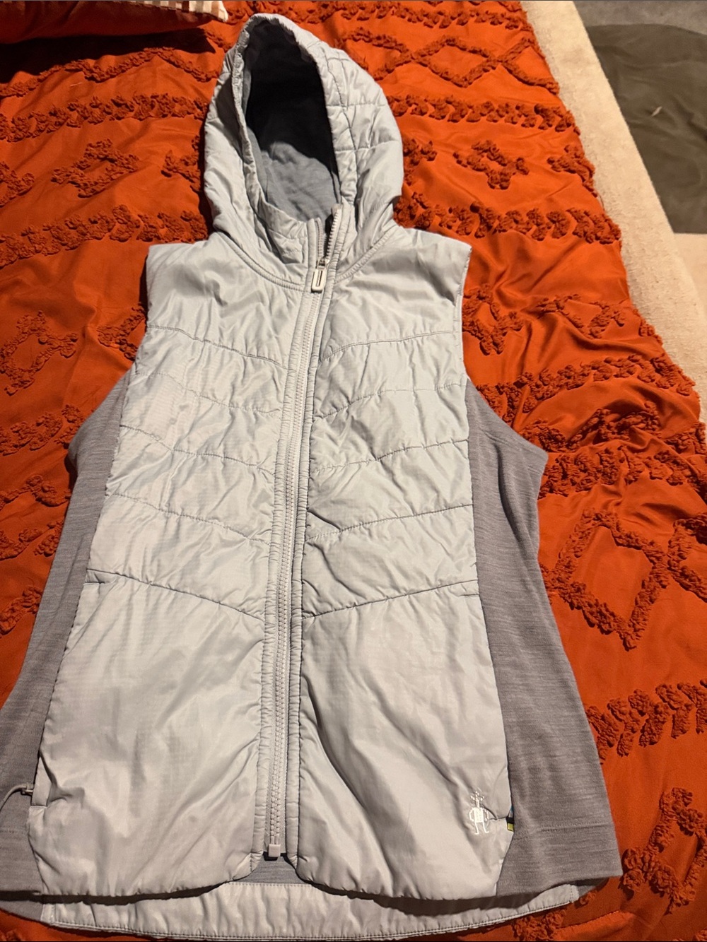 Women’s smartwool size small vest gray hooded
